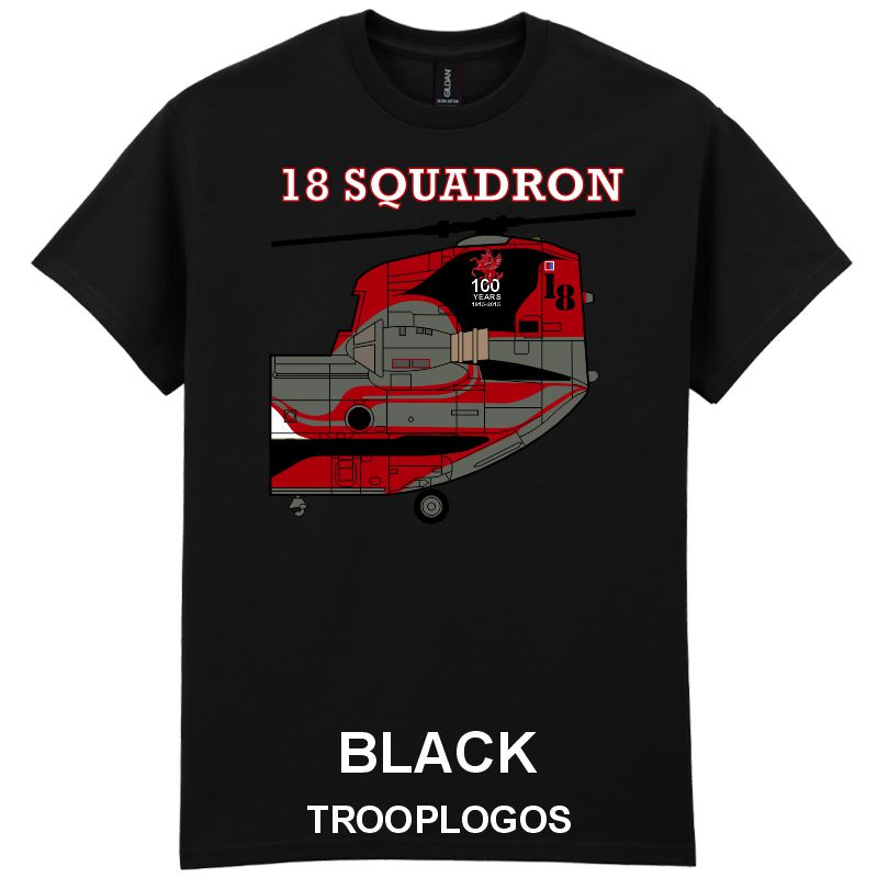 18 Sqn RAF Tail Livery Printed Cotton T-shirt