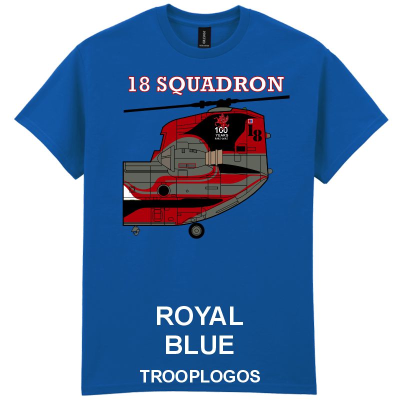 18 Sqn RAF Tail Livery Printed Cotton T-shirt