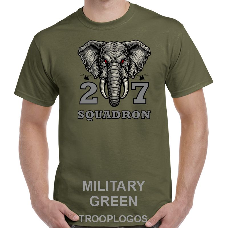 27 Sqn RAF Elephant Front View Printed Cotton T-shirt
