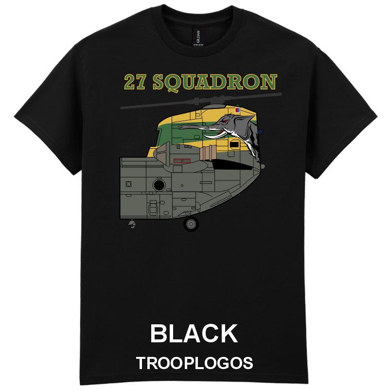 27 Sqn RAF Tail Livery Printed Cotton T-shirt