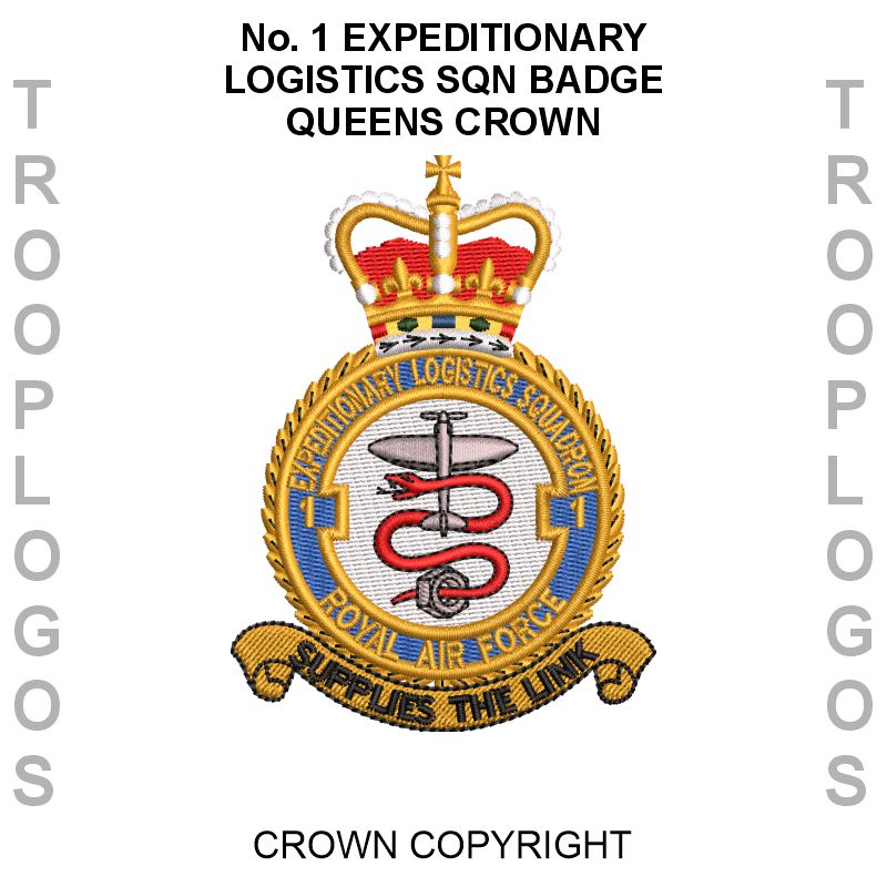 1 Expeditionary Logistics Sqn Badge Queens Crown