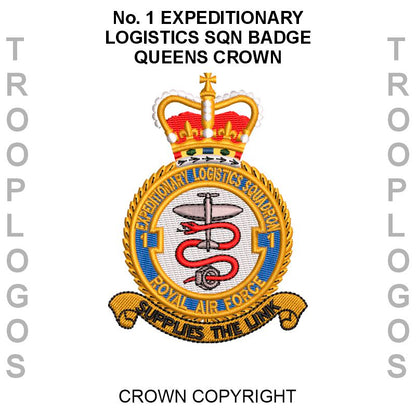 1 Expeditionary Logistics Sqn Badge Queens Crown