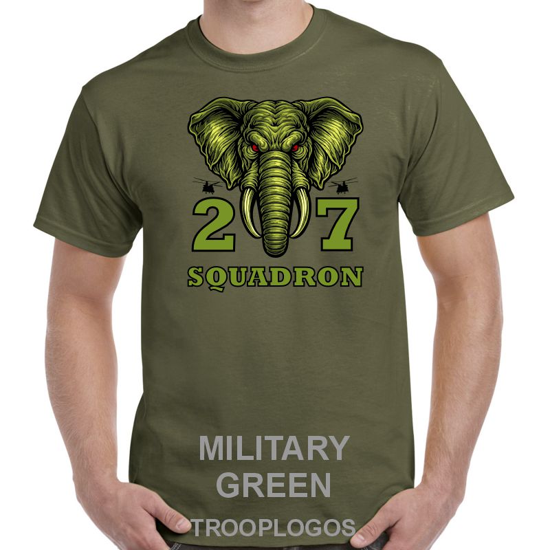 27 Sqn RAF Elephant Front View Printed Cotton T-shirt