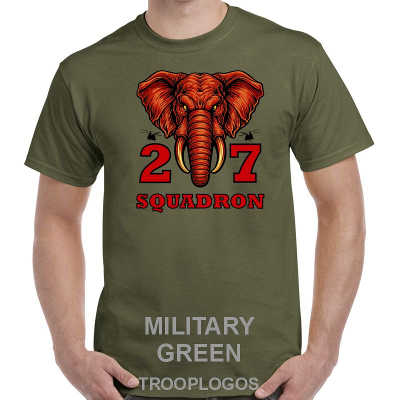 27 Sqn RAF Elephant Front View Printed Cotton T-shirt