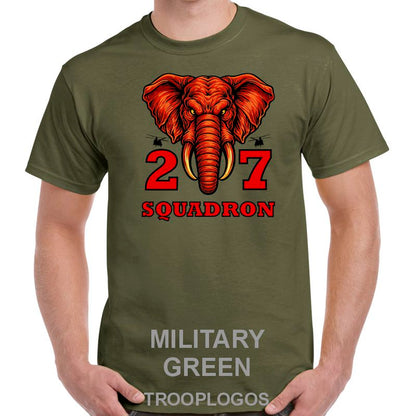 27 Sqn RAF Elephant Front View Printed Cotton T-shirt