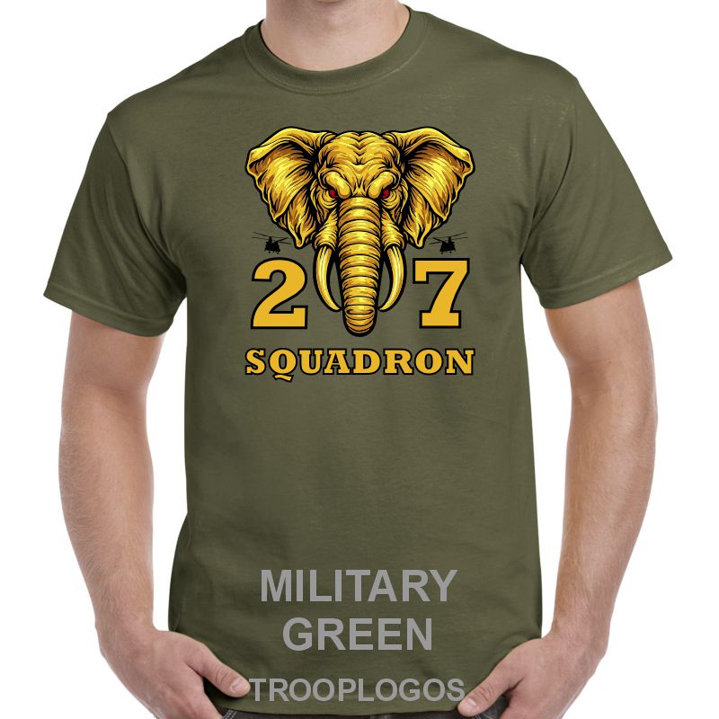 27 Sqn RAF Elephant Front View Printed Cotton T-shirt