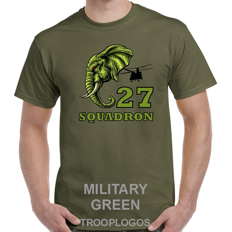 27 Sqn RAF Elephant Side View Printed Cotton T-shirt