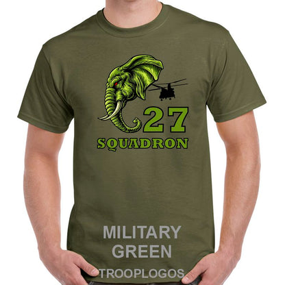 27 Sqn RAF Elephant Side View Printed Cotton T-shirt