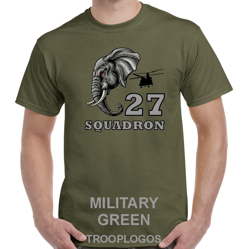 27 Sqn RAF Elephant Side View Printed Cotton T-shirt