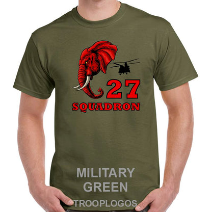 27 Sqn RAF Elephant Side View Printed Cotton T-shirt
