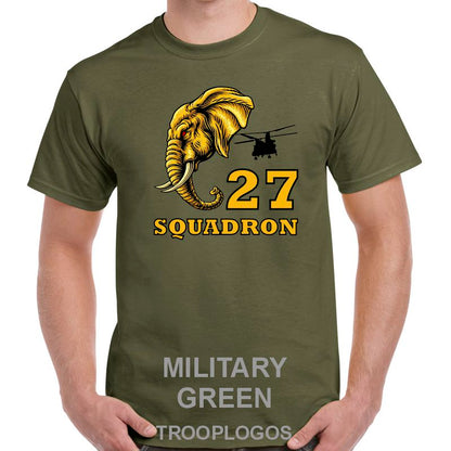 27 Sqn RAF Elephant Side View Printed Cotton T-shirt