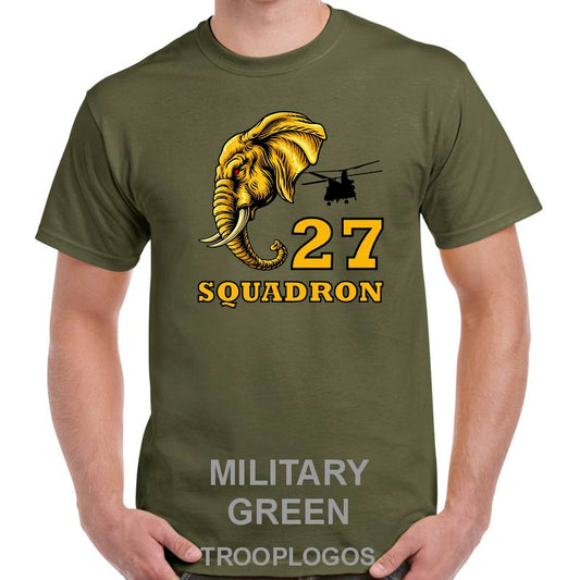 27 Sqn RAF Elephant Side View Printed Cotton T-shirt