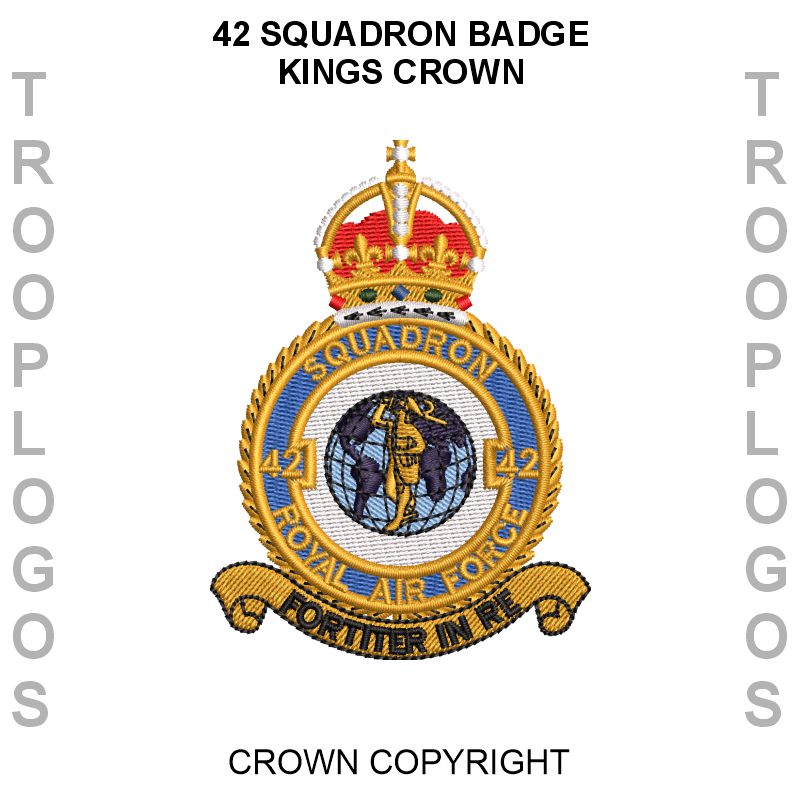 42 Sqn RAF Badge Kings Crown