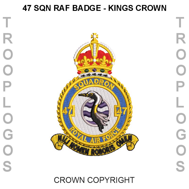 47 Sqn RAF Badge Kings Crown