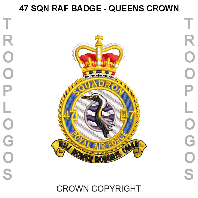 47 Sqn RAF Badge Queens Crown