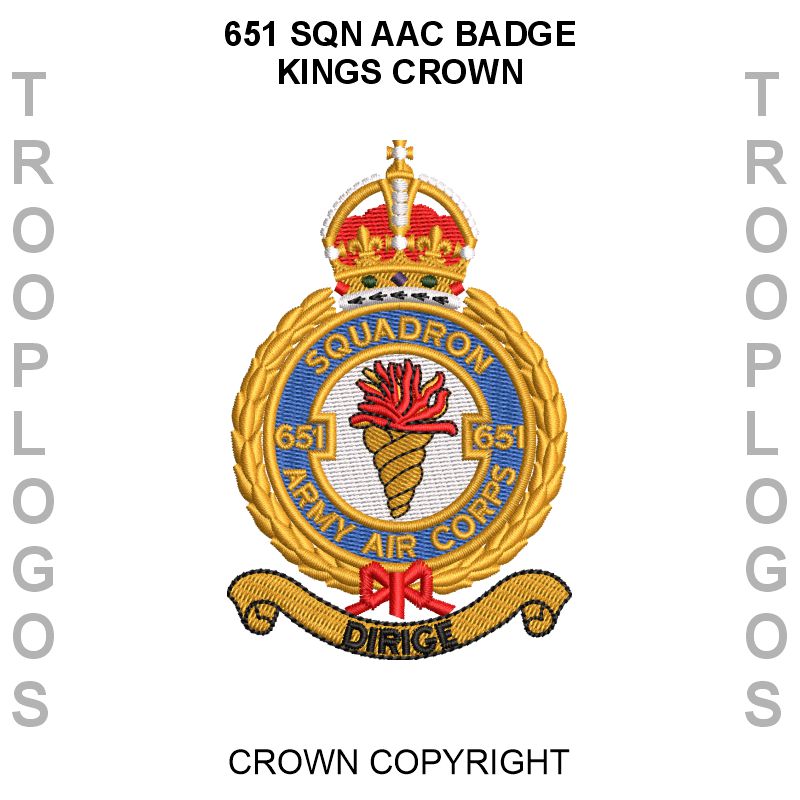 651 Sqn AAC Badge Kings Crown