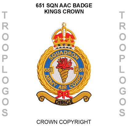 651 Sqn AAC Badge Kings Crown