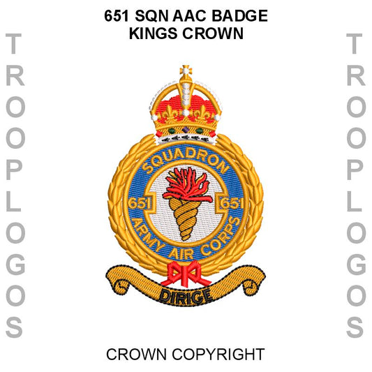 651 Sqn AAC Badge Kings Crown