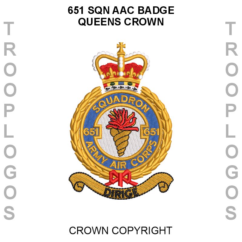 651 Sqn AAC Badge Queens Crown