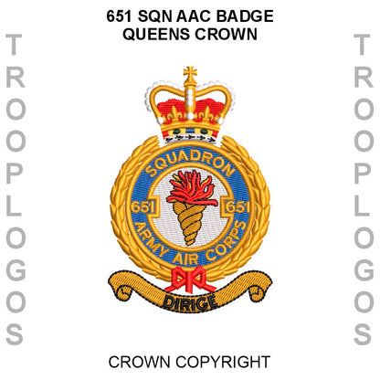 651 Sqn AAC Badge Queens Crown