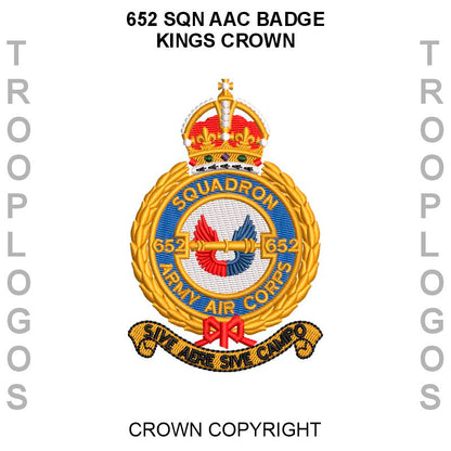 652 Sqn AAC Badge Kings Crown