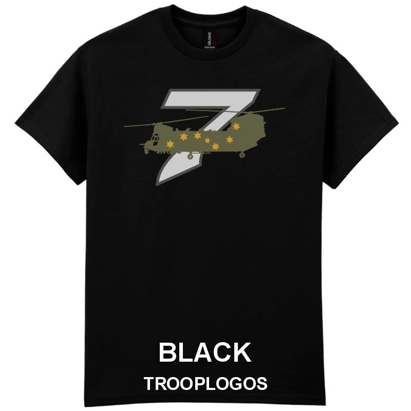 No 7 Sqn Chinook Printed Cotton T-shirt