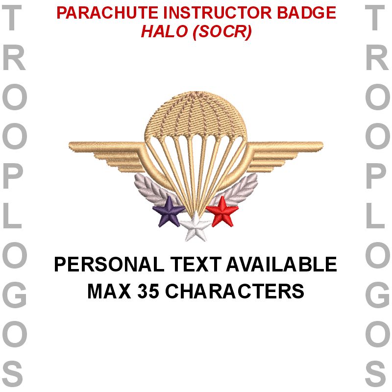 Free Fall Instructors Badge HALO SOCR