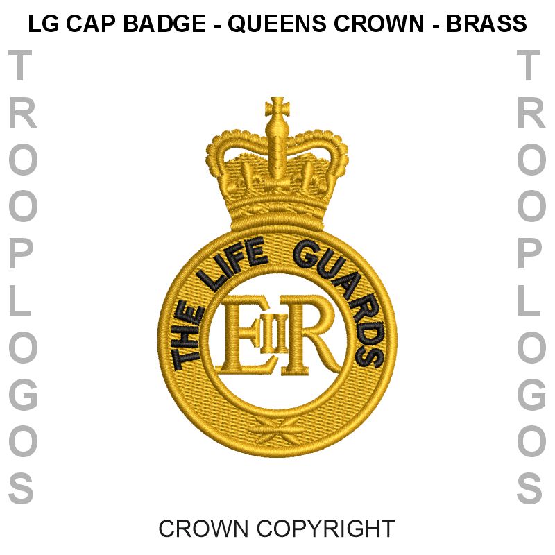 LG Cap Badge Brass Queens Crown