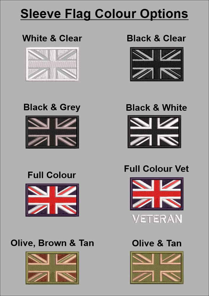 Sleeve Flag Colour Options